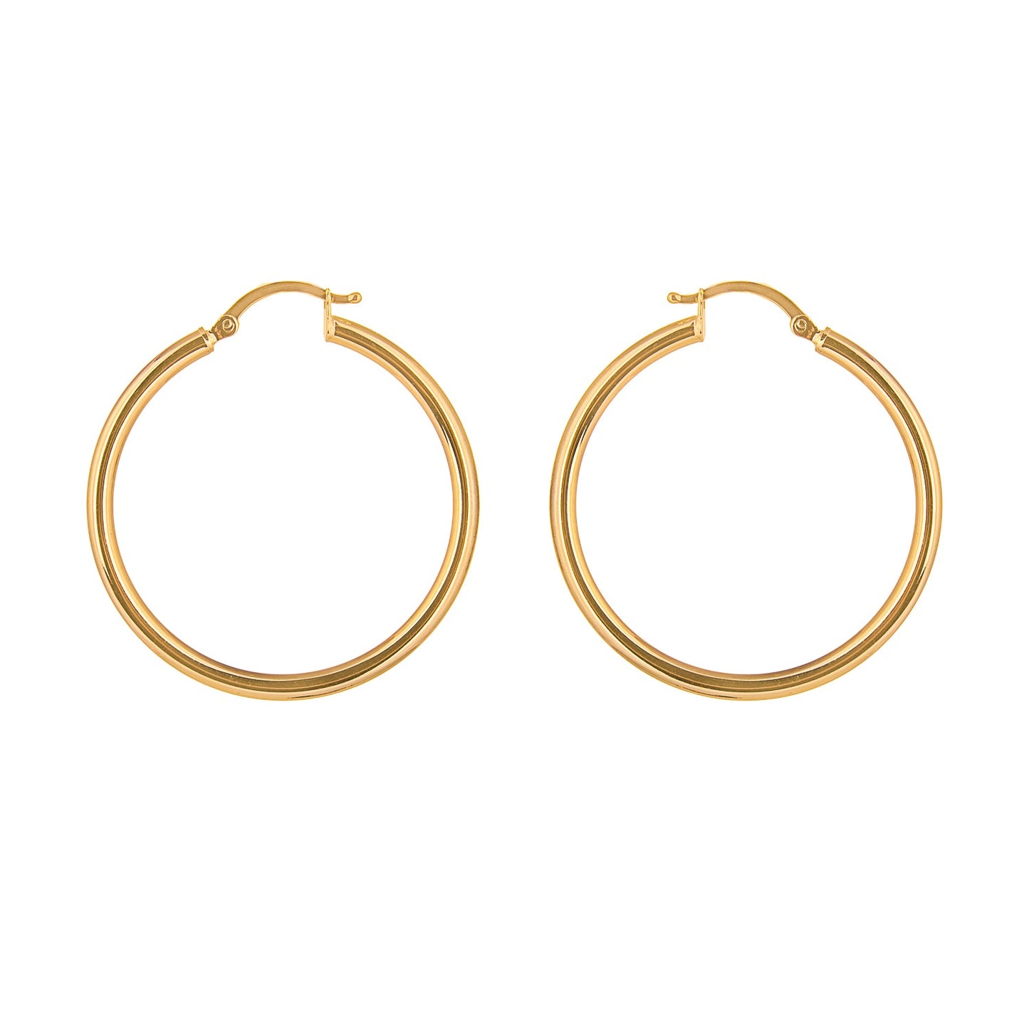Boucles d'oreilles créoles légères à charnière en or 9 carats de 10 mm à 70 mm