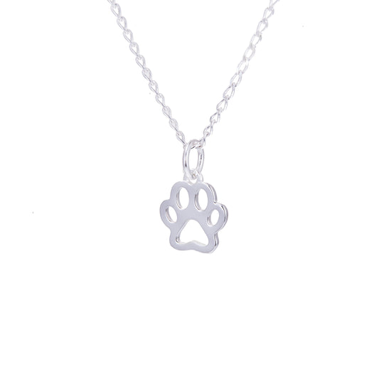 Collier en argent sterling avec empreinte de patte, 35,6 à 55,9 cm