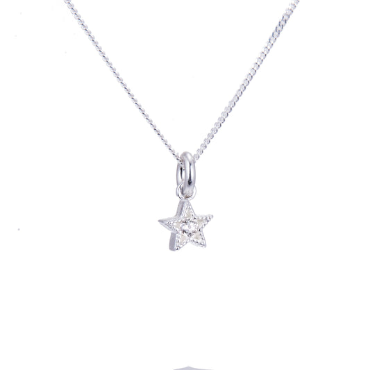 Collier étoile minuscule en argent sterling et cristal CZ de 35 à 81 cm