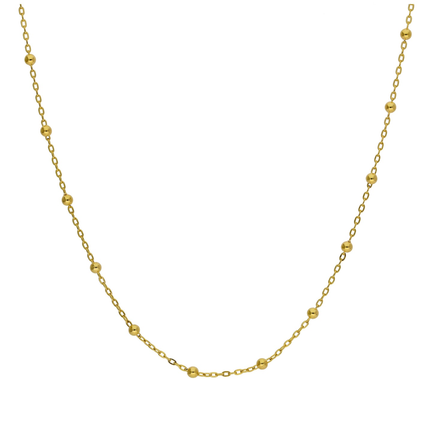 Collier chaîne à billes en or 9 carats, 45 cm