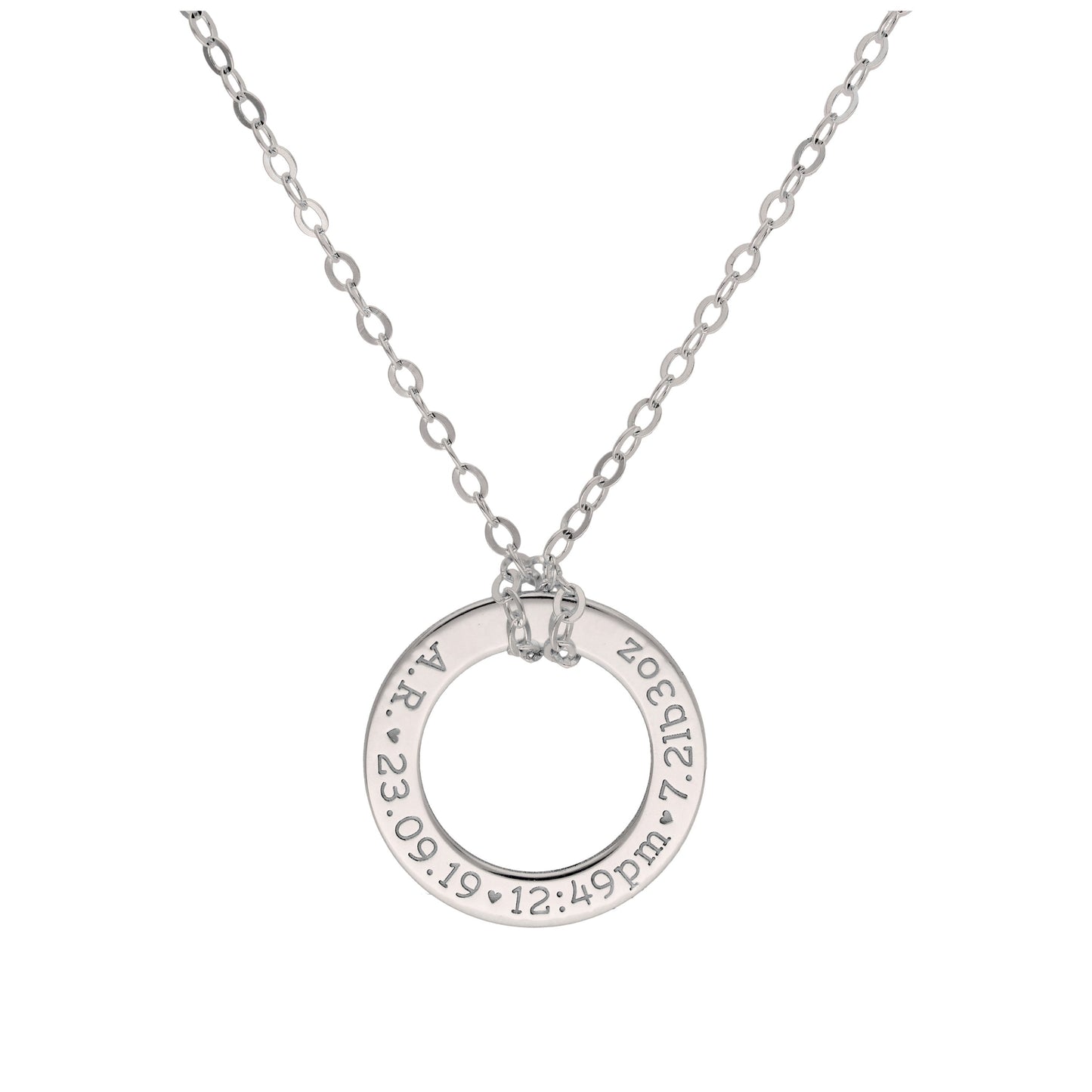 Collier rond sur mesure en argent sterling pour nouveau-né, 40 à 71 cm
