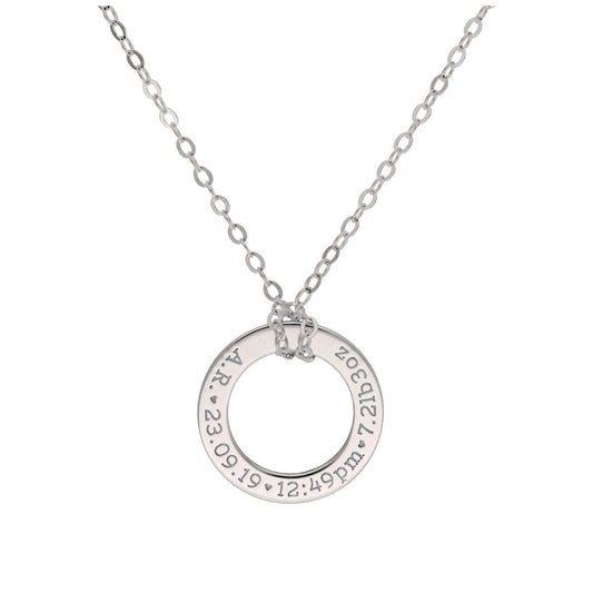 Collier rond sur mesure en argent sterling pour nouveau-né, 40 à 71 cm