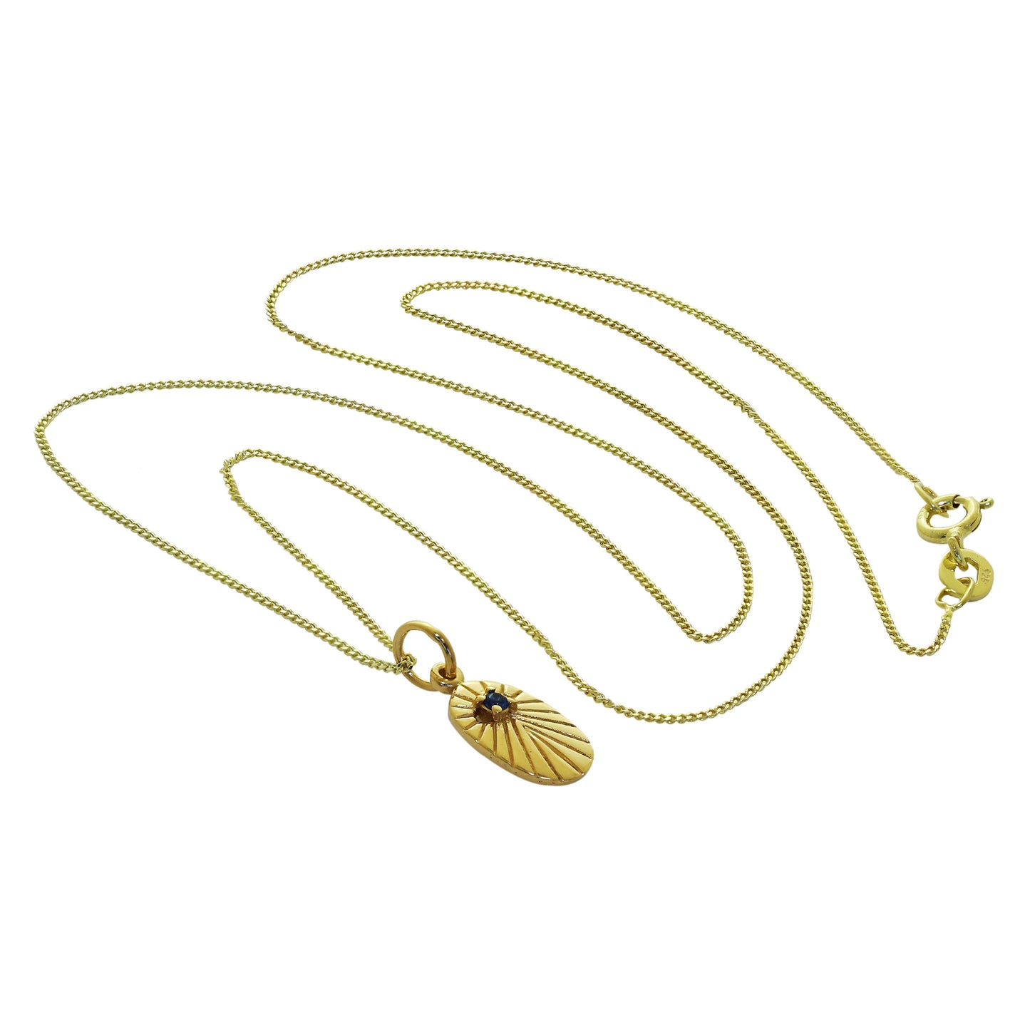 Collier médaillon ovale en argent sterling plaqué or de 35 à 81 cm