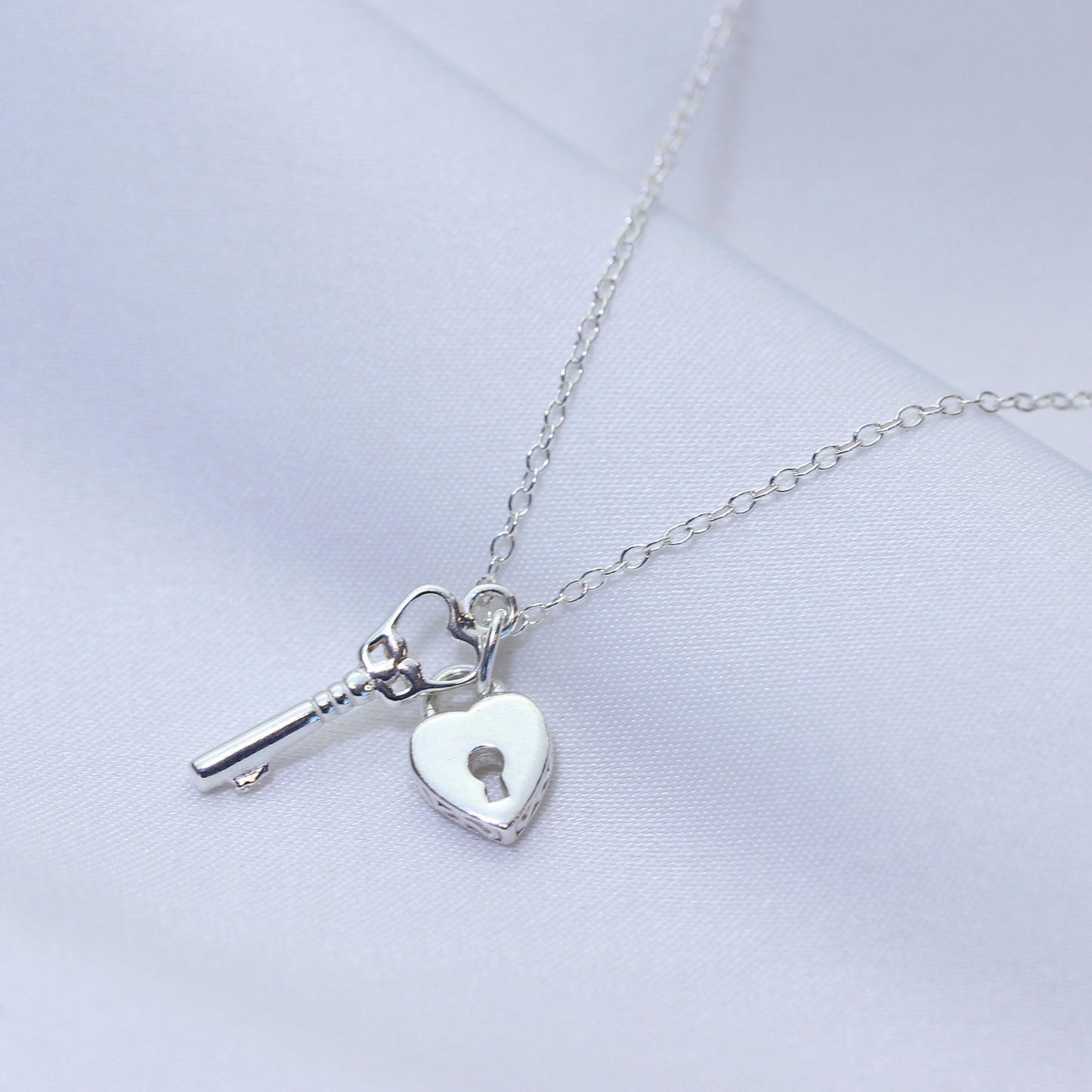 Collier en argent sterling avec cadenas en forme de cœur, 35 à 55 cm