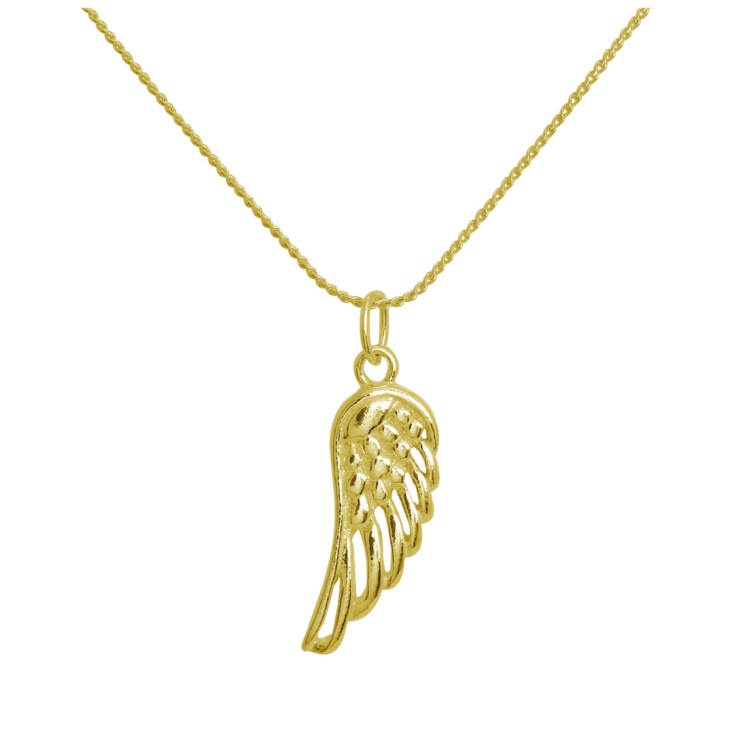 Collier aile d'ange en argent sterling plaqué or de 35 à 71 cm