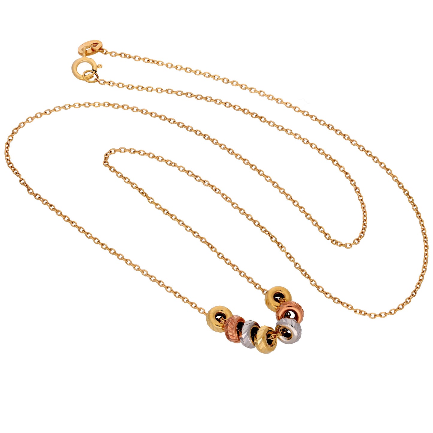 Collier Karma Circles en or mixte 9 carats de 40 cm