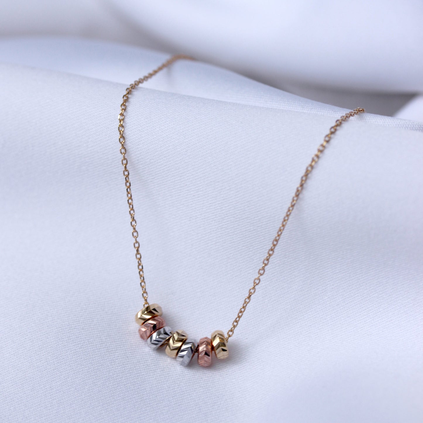 Collier Karma Circles en or mixte 9 carats de 40 cm