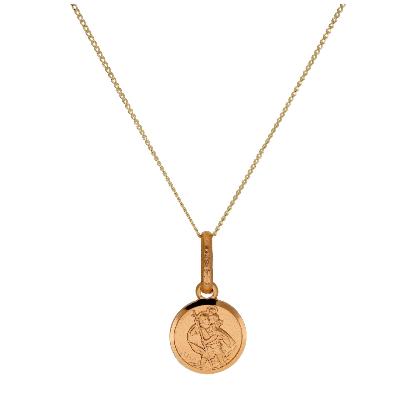 Petit collier rond Saint-Christophe en or 9 carats, 40 à 55 cm