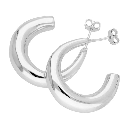 Boucles d'oreilles créoles épaisses ouvertes en argent sterling de 25 mm