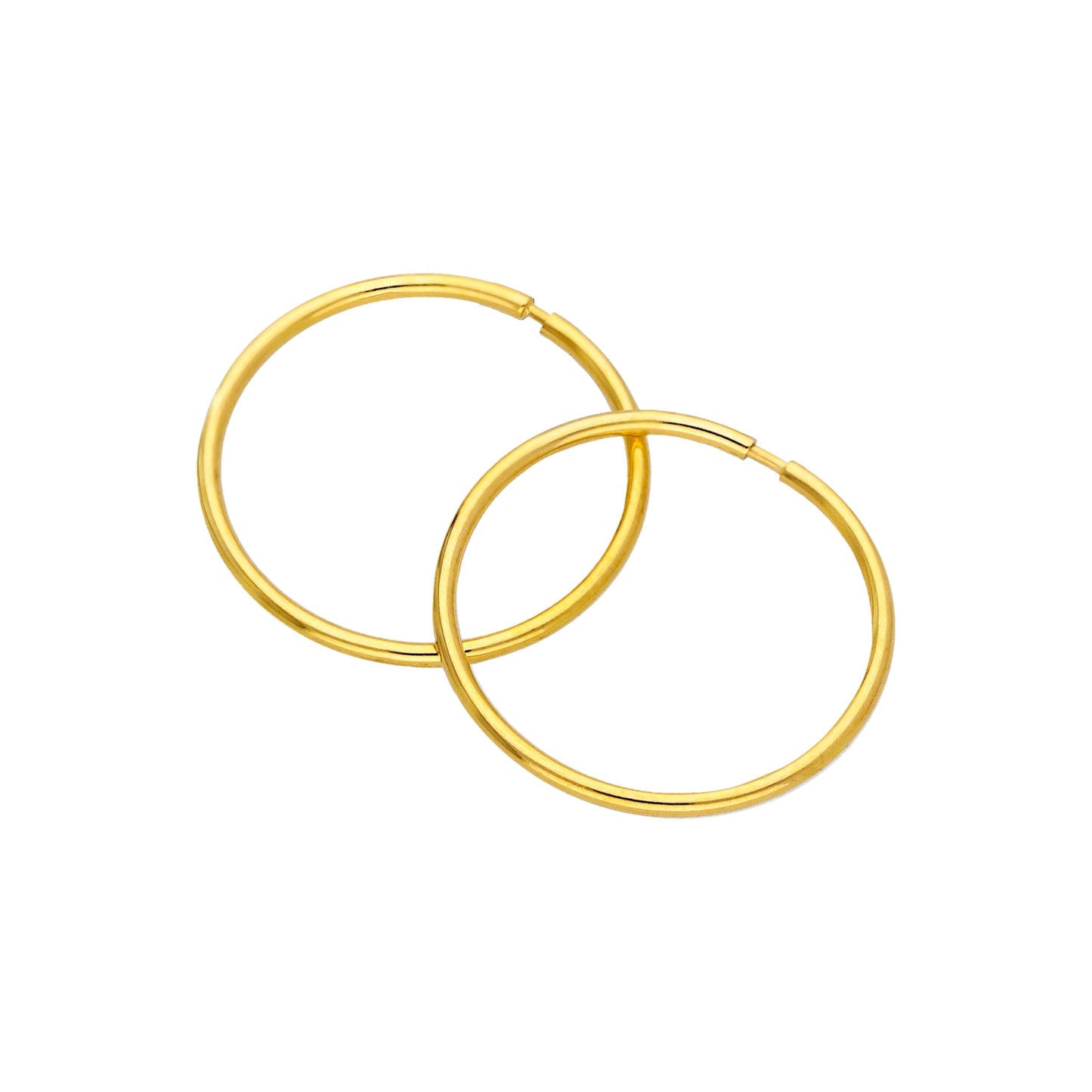 Boucles d'oreilles créoles Light Sleeper en argent sterling plaqué or de 14 mm