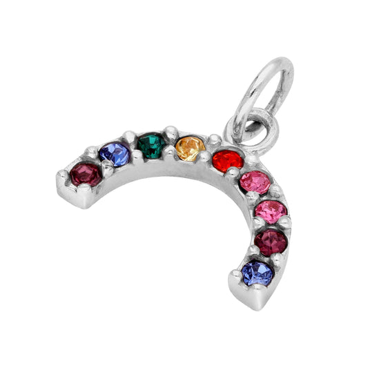 Breloque arc-en-ciel en argent sterling et zircone cubique