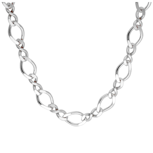 Collier à maillons torsadés Figaro en argent sterling de 40 à 45 cm