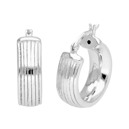 Boucles d'oreilles créoles épaisses en argent sterling de 20 mm avec doublure creuse
