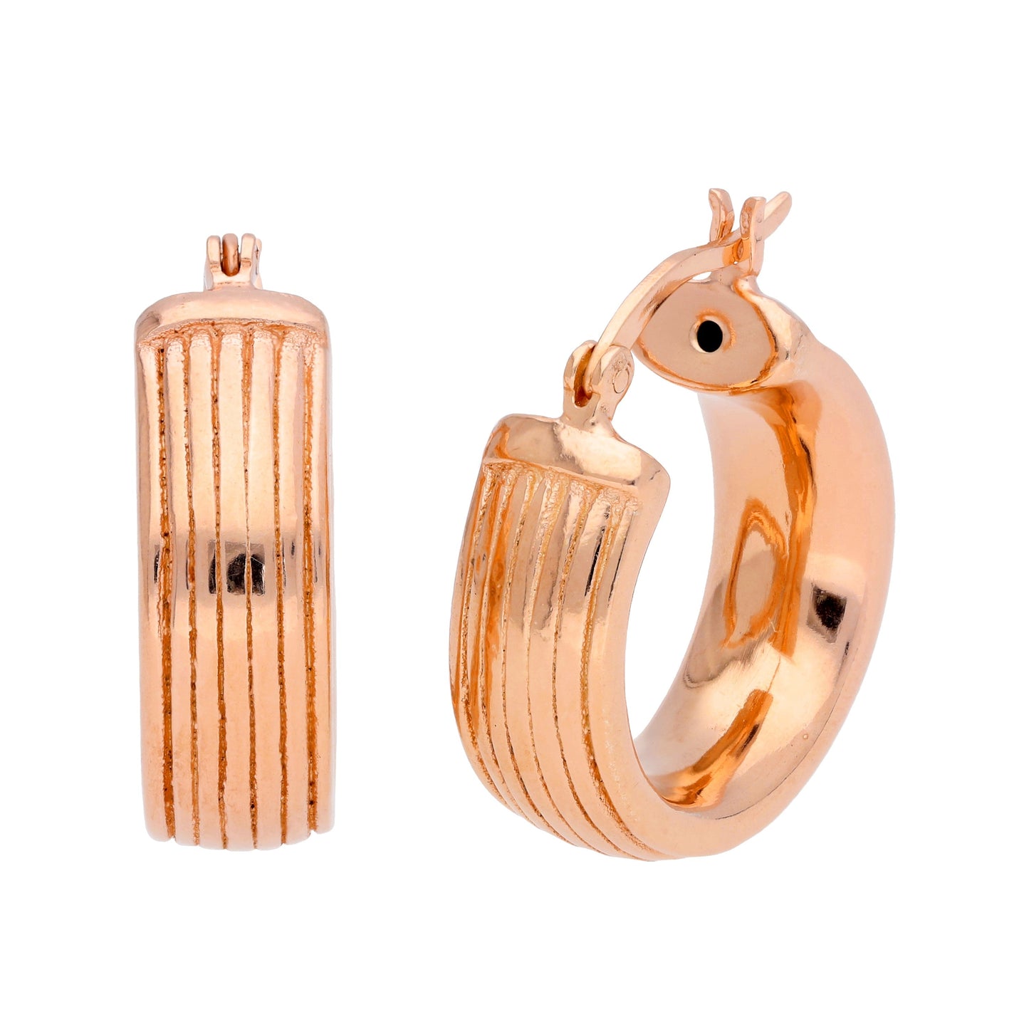 Boucles d'oreilles créoles épaisses en argent sterling plaqué or rose de 20 mm