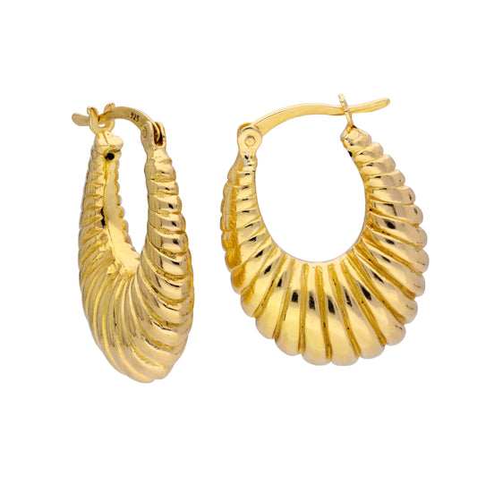 Boucles d'oreilles créoles 18 mm en argent sterling plaqué or