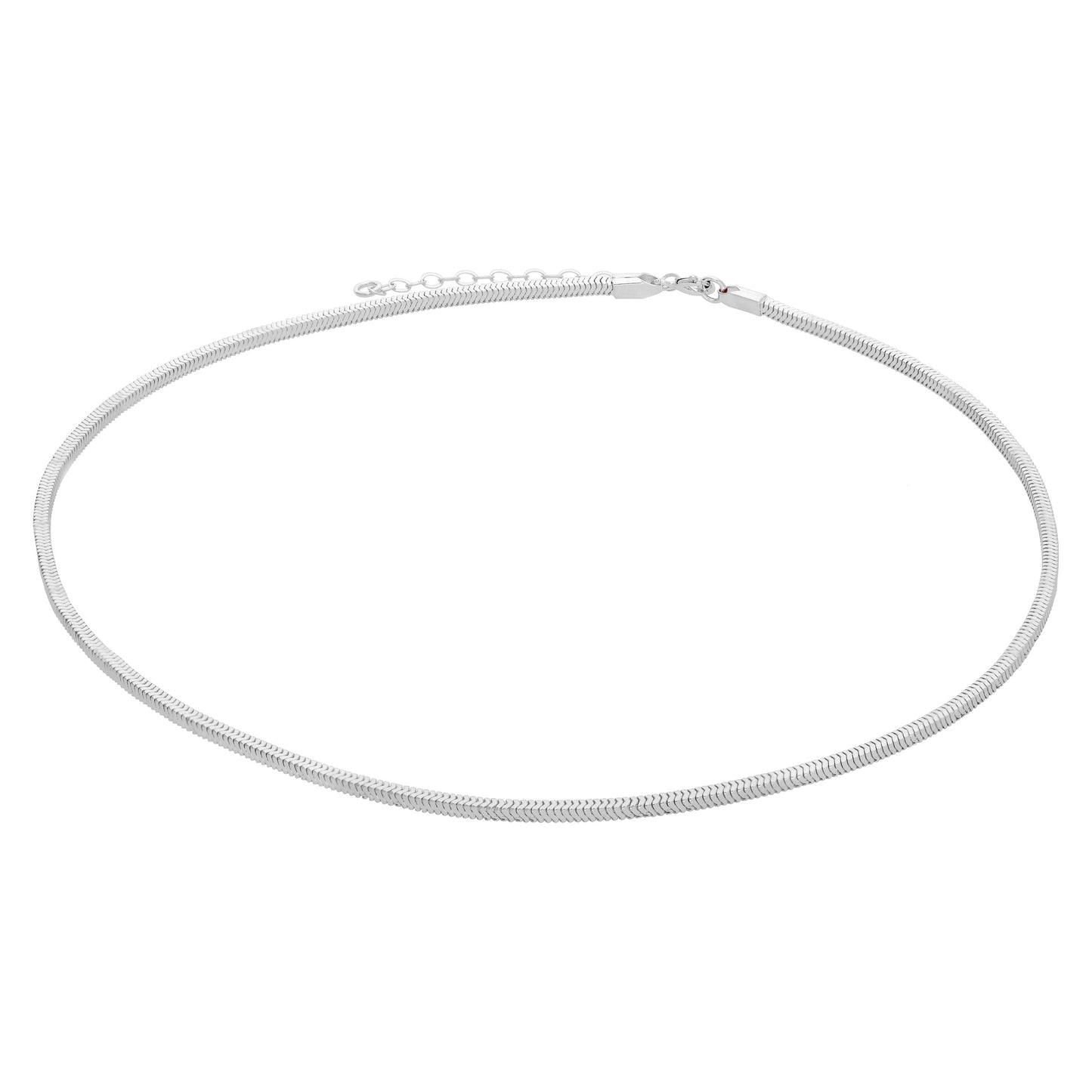Collier chaîne serpent carrée en argent sterling de 40 à 45 cm