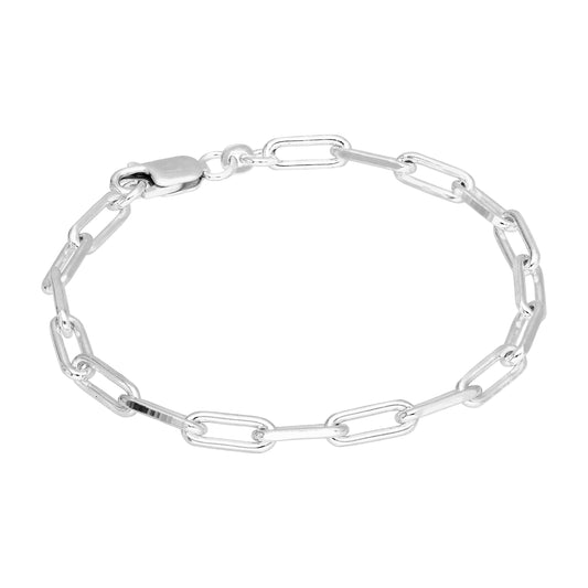 Bracelet à maillons longs en argent sterling de 18 cm