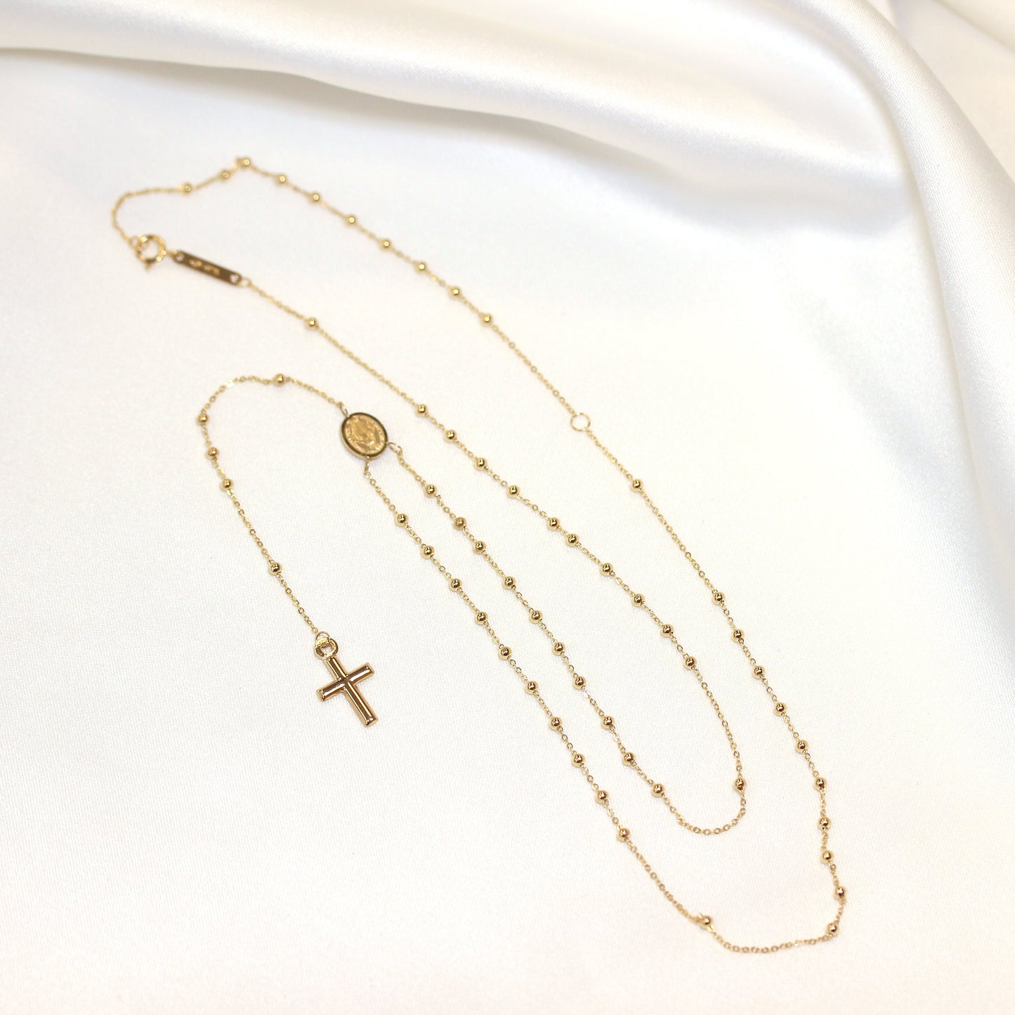 Collier chapelet réglable en or fin 9 carats