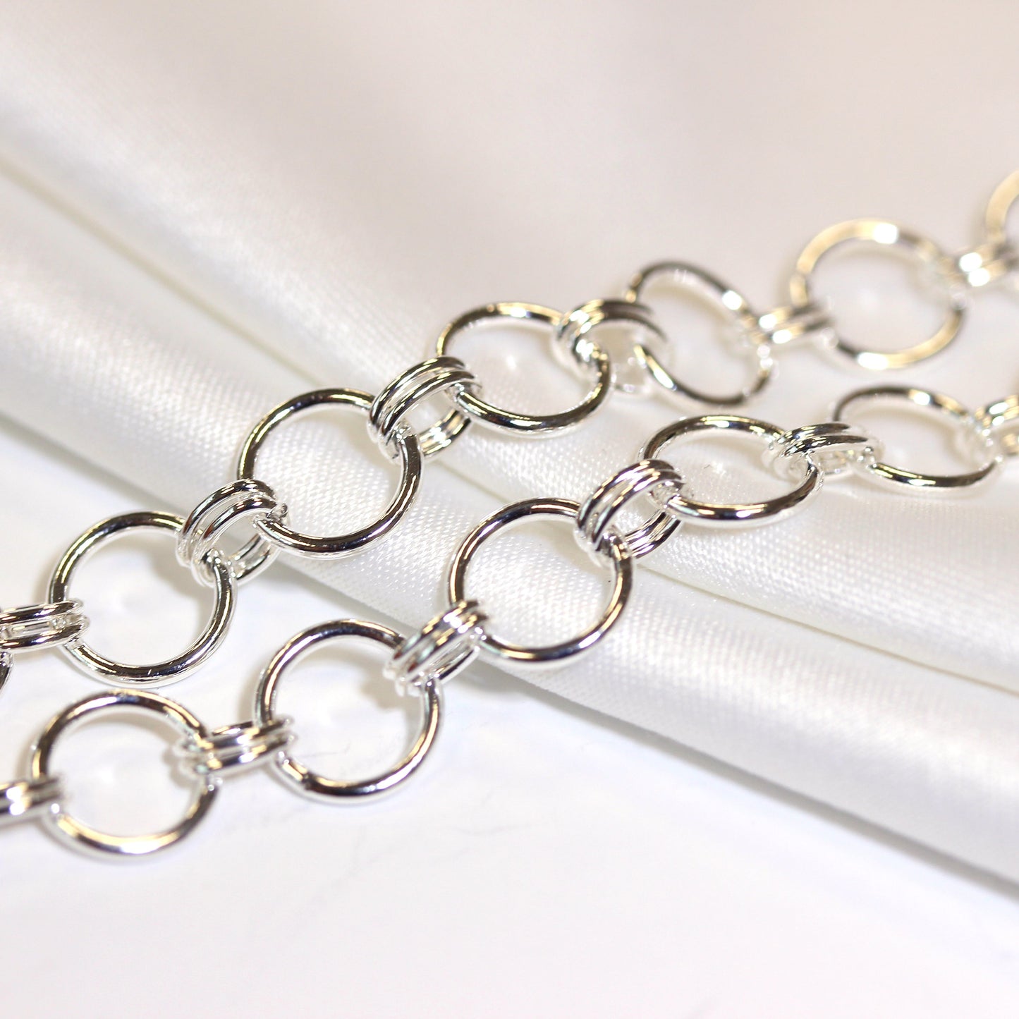 Collier réglable à maillons ronds en argent sterling de 40 à 45 cm