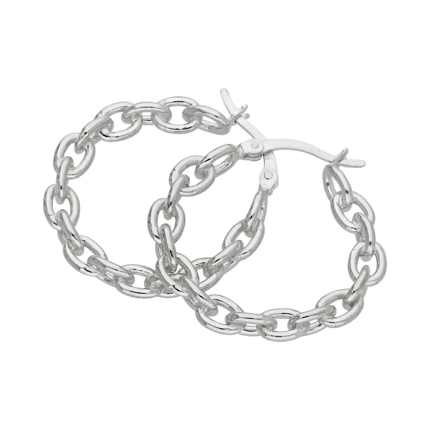 Boucles d'oreilles créoles à longues chaînes en argent sterling