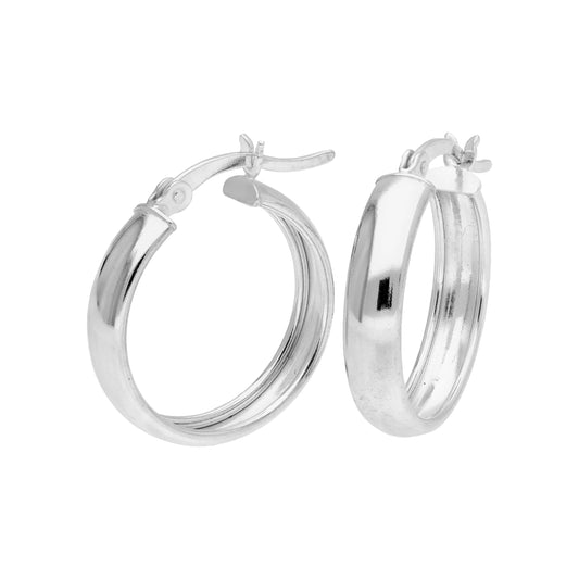 Boucles d'oreilles créoles épaisses en argent sterling de 20 mm