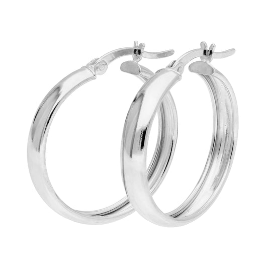 Boucles d'oreilles créoles épaisses en argent sterling de 25 mm