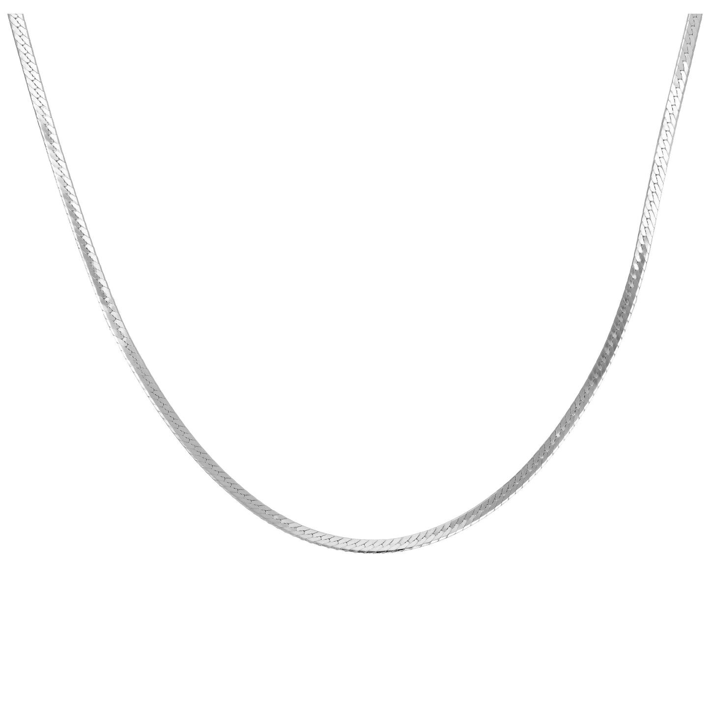 Collier chaîne serpent plate en argent sterling 18 pouces