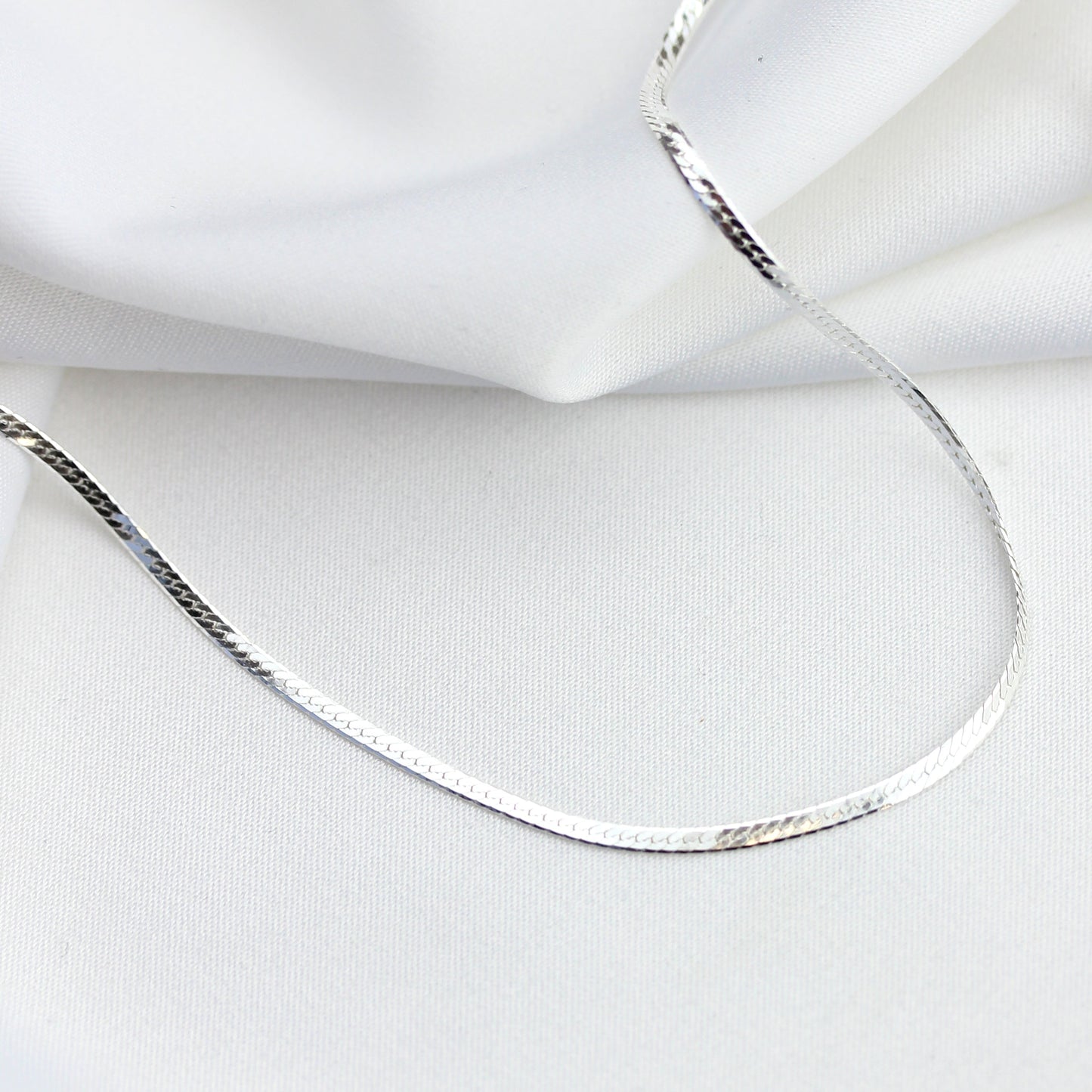 Collier chaîne serpent plate en argent sterling 18 pouces