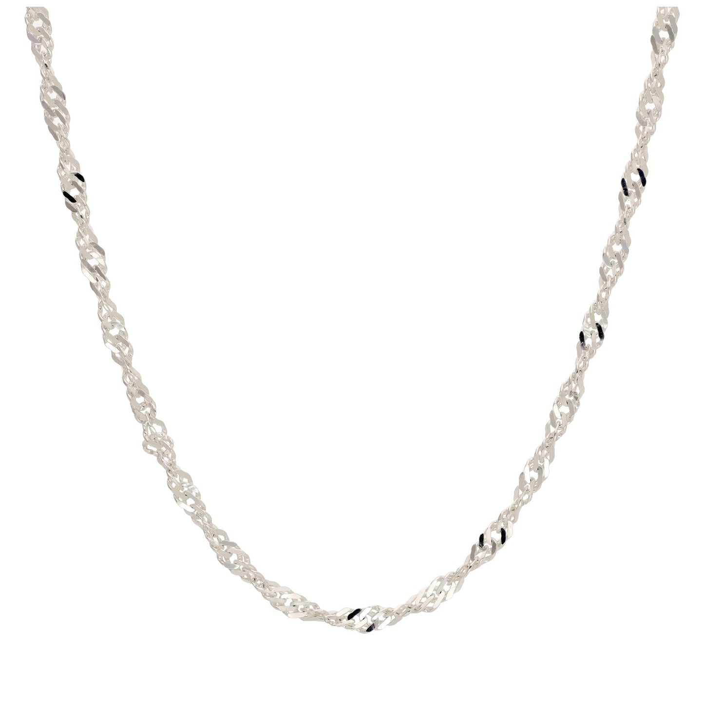 Collier à chaîne torsadée en argent sterling avec pendentif disco serpent de 45,7 cm