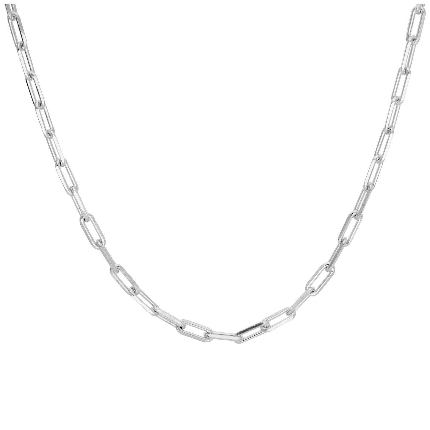 Collier à long maillons en argent sterling de 45,7 cm