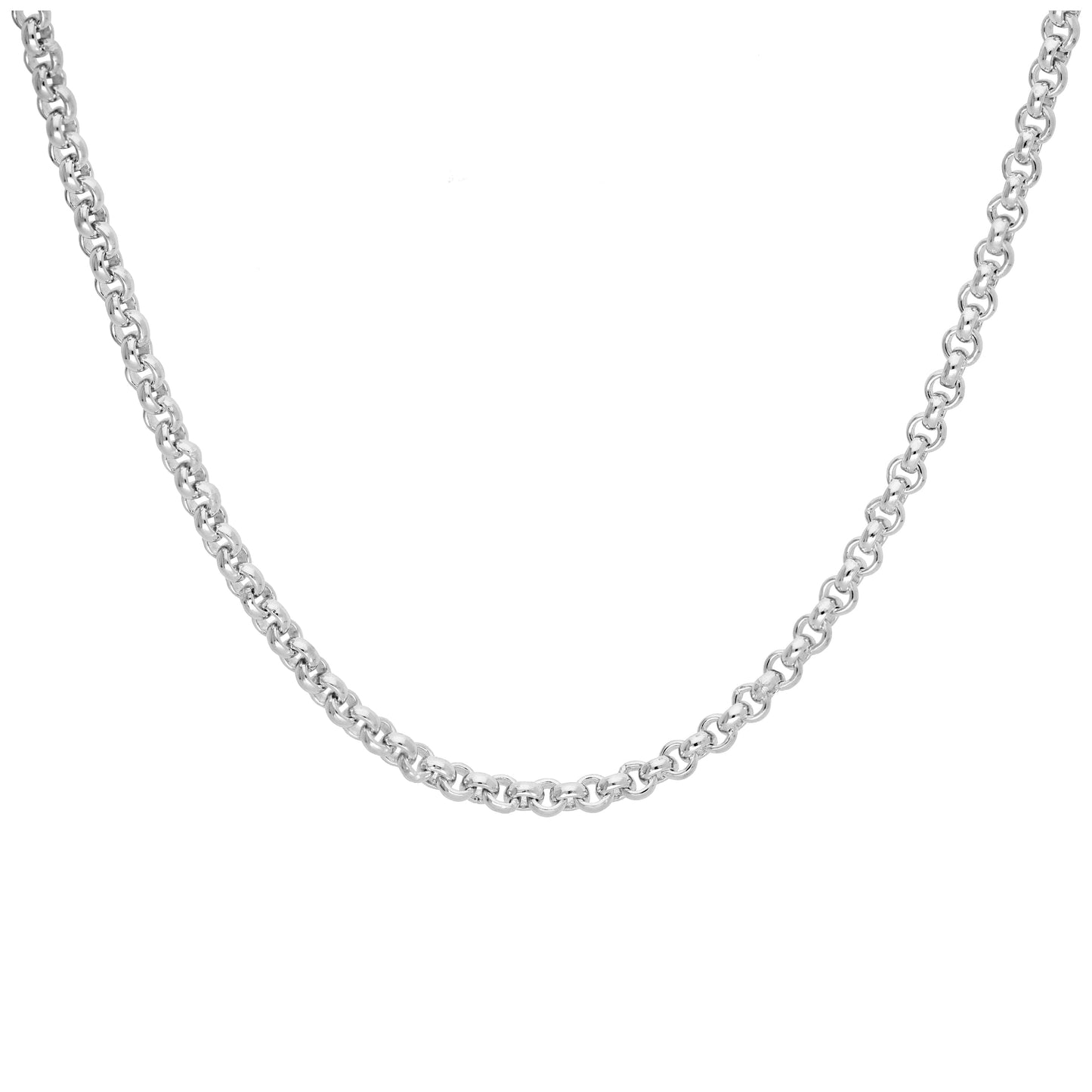 Collier à maillons rolo en argent sterling de 45,7 cm