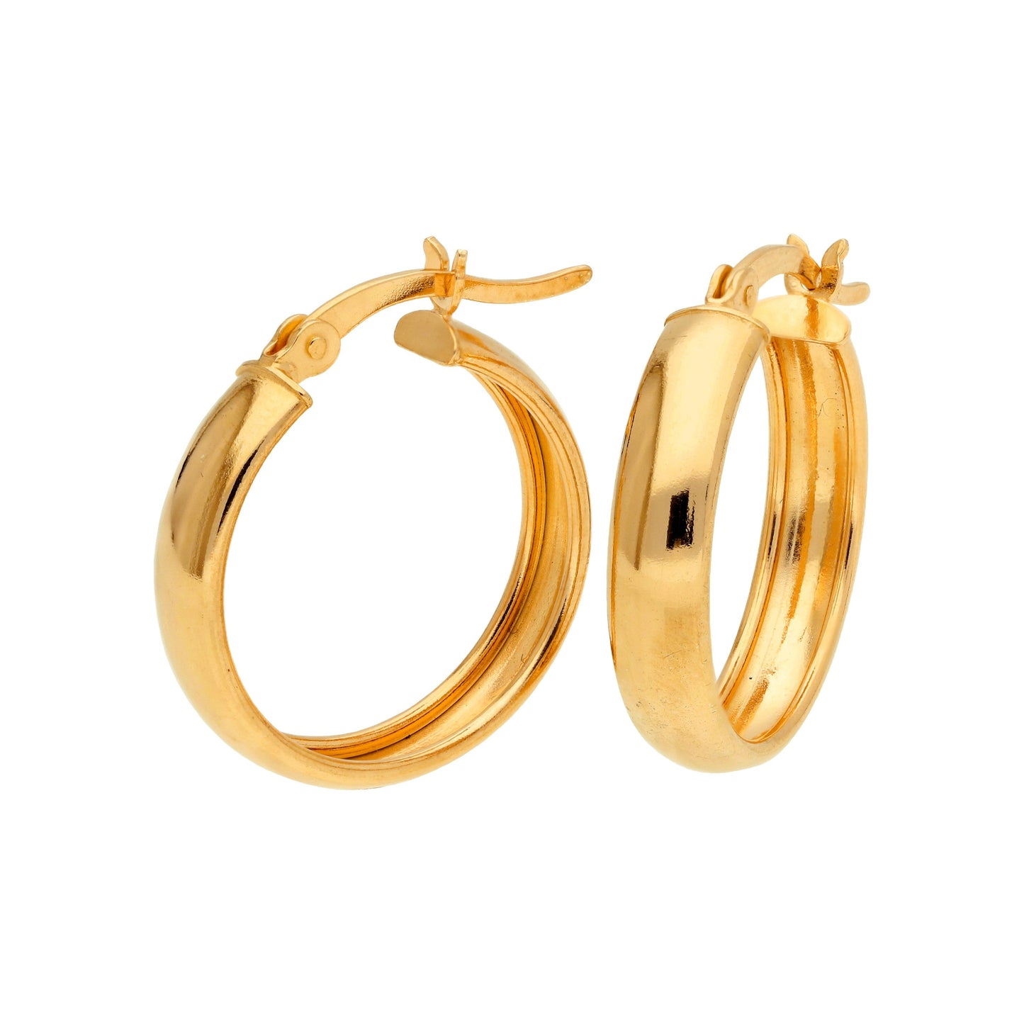 Boucles d'oreilles créoles épaisses en argent sterling plaqué or de 20 mm