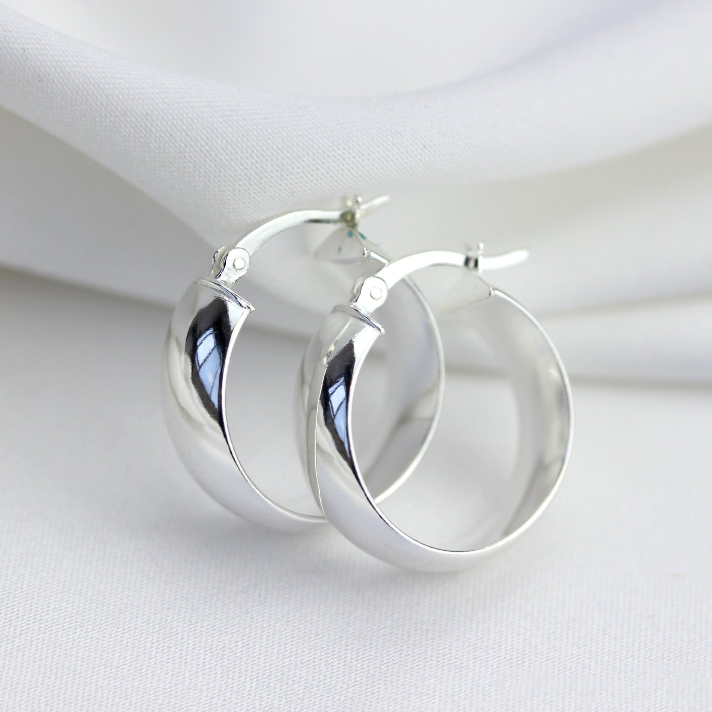 Boucles d'oreilles créoles épaisses en argent sterling de 20 mm