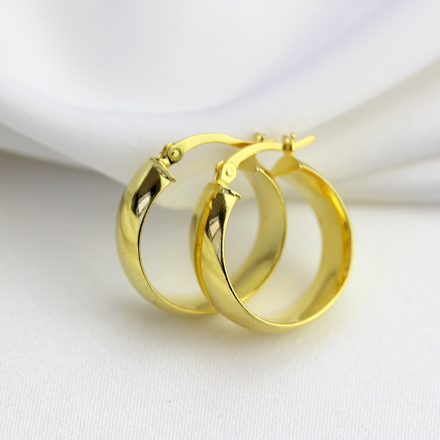 Boucles d'oreilles créoles épaisses en argent sterling plaqué or de 20 mm