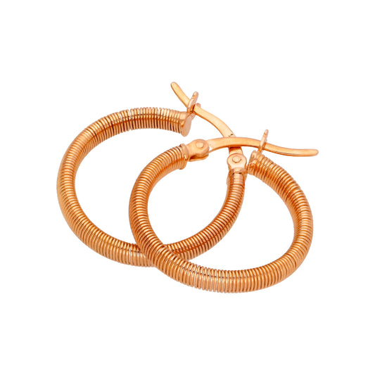 Boucles d'oreilles créoles de 20 mm en argent sterling plaqué or rose