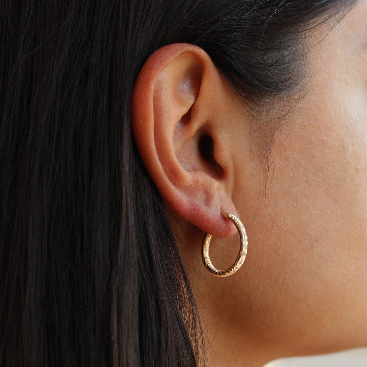 Boucles d'oreilles créoles de 20 mm en argent sterling plaqué or rose