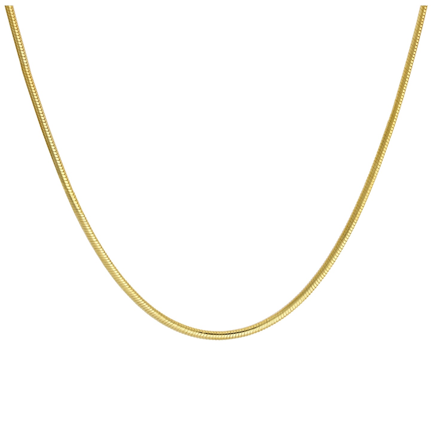 Collier à maillons serpent en argent sterling plaqué or de 45 cm
