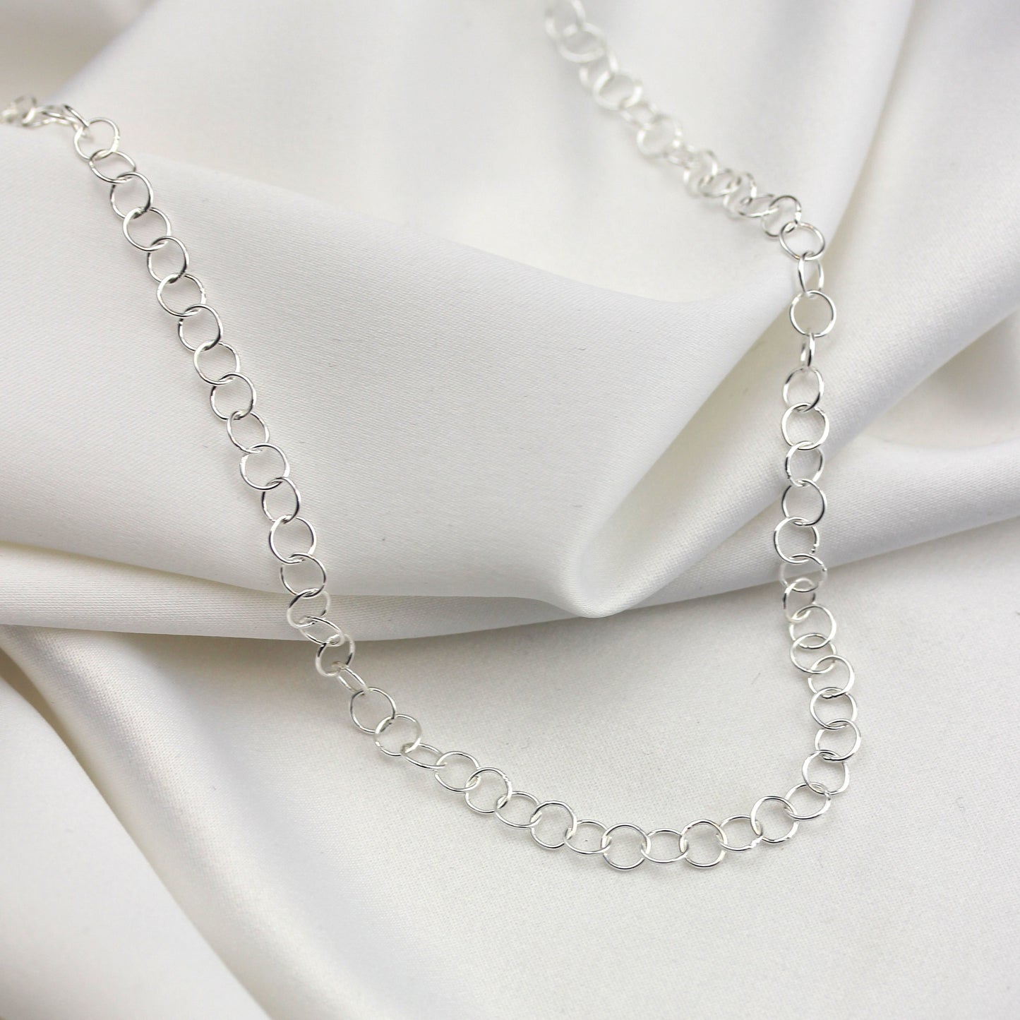 Collier à maillons rolo légers en argent sterling de 5 mm, 45,7 cm