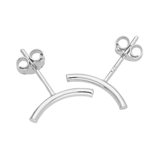 Boucles d'oreilles à tige en argent sterling avec barre incurvée