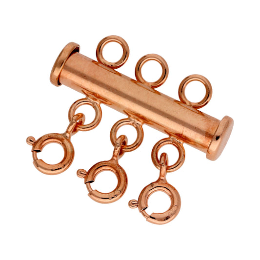 Collier à 3 rangs en argent sterling plaqué or rose