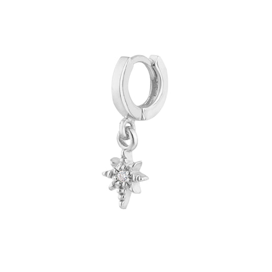 Piercing hélix en argent sterling avec petite étoile en zircone cubique, calibre 26, 8 mm