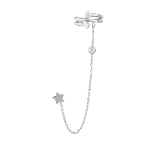 Boucles d'oreilles à tige en argent sterling avec étoiles filantes