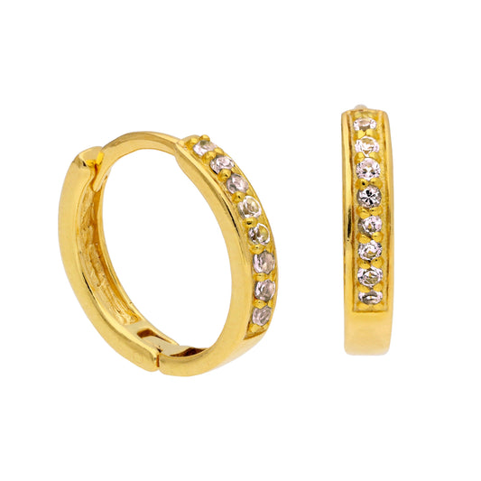 Boucles d'oreilles créoles en argent sterling plaqué or avec alexandrite CZ 15 mm