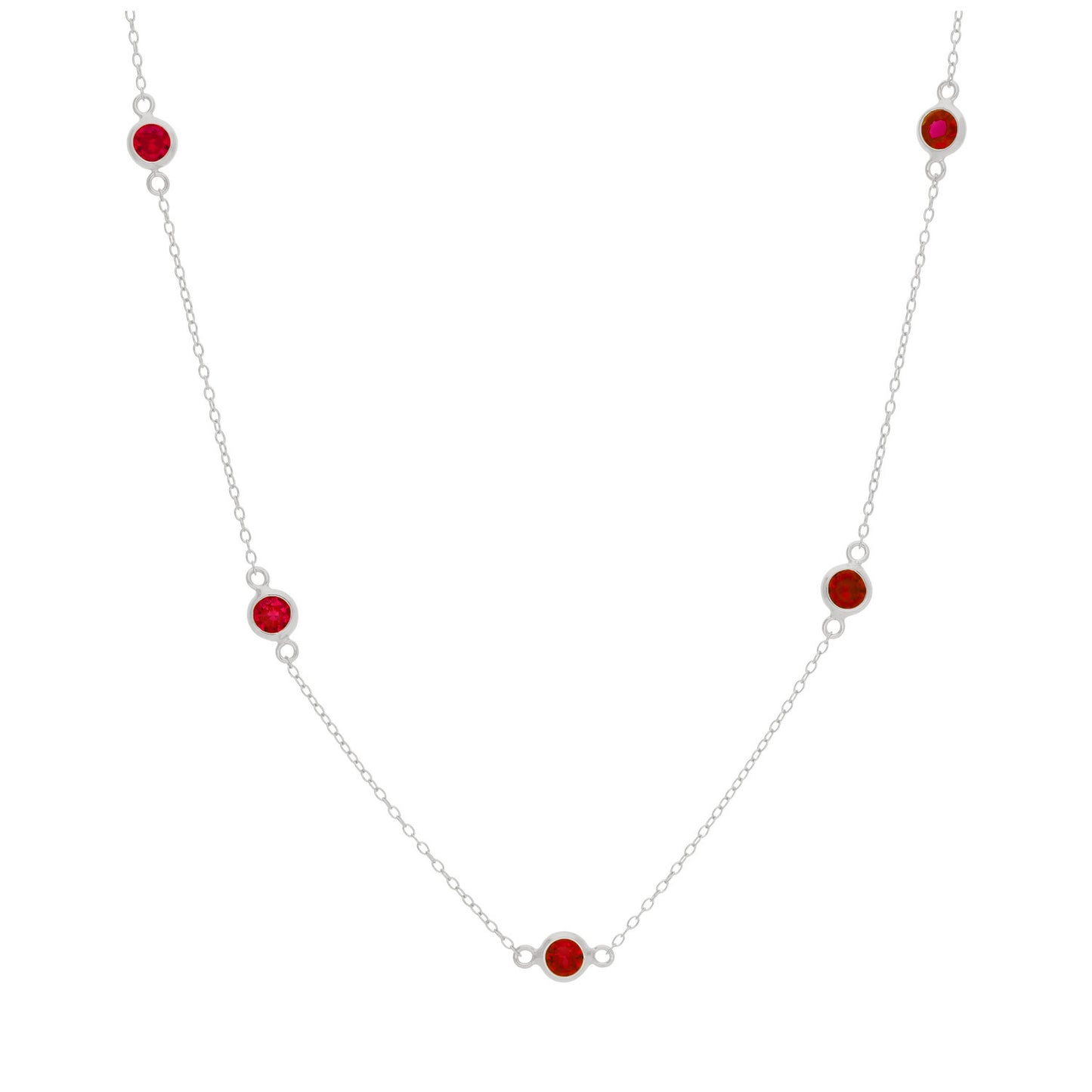 Collier en argent sterling avec plusieurs grenats et zircones cubiques, pierre de naissance de janvier