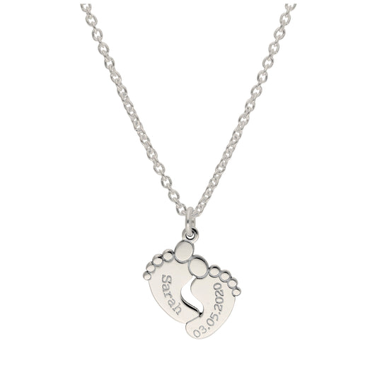 Collier personnalisé en argent sterling avec nom de bébé (40 à 60 cm)