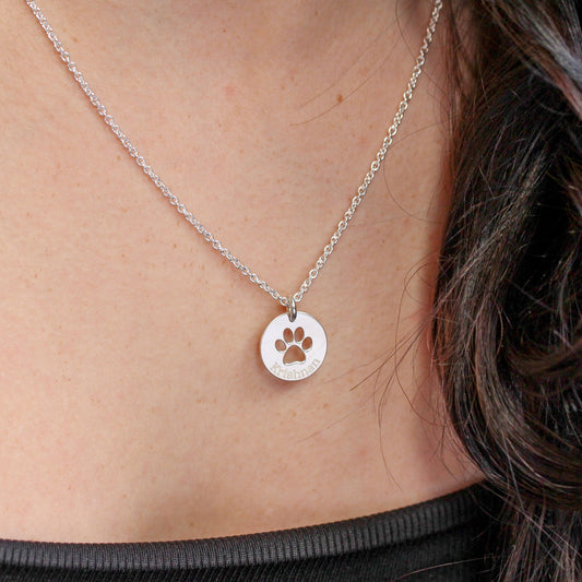 Collier rond personnalisé en argent sterling avec patte