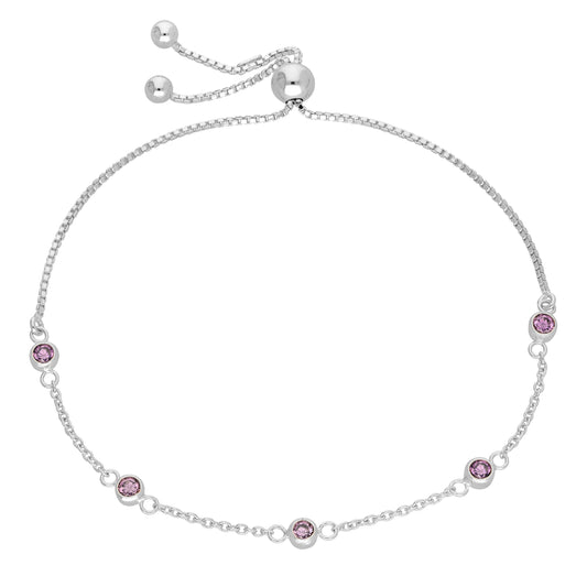 Bracelet réglable June en argent sterling et alexandrite CZ