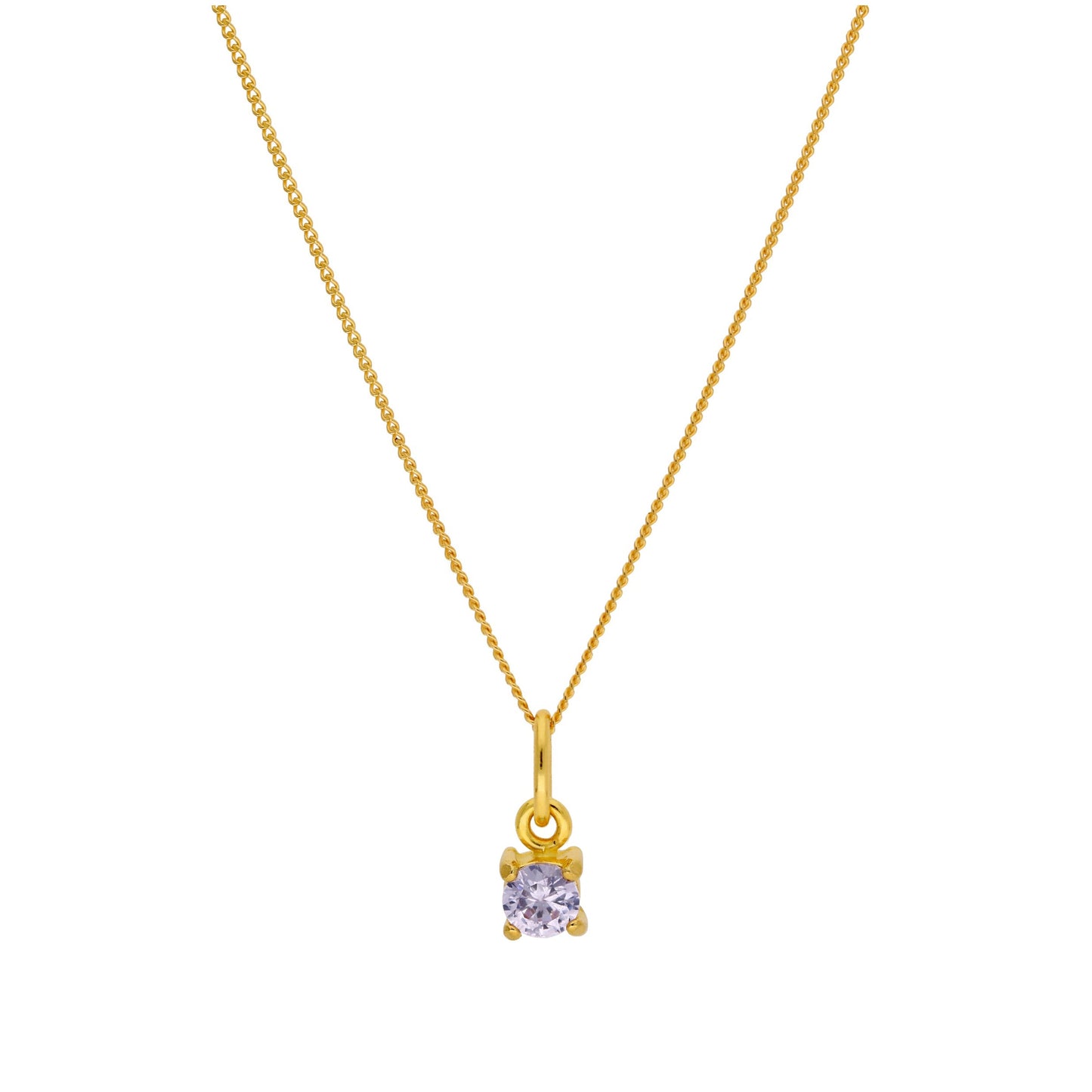 Collier June en argent sterling plaqué or avec alexandrite et zircone cubique 40,6 cm et 5 cm