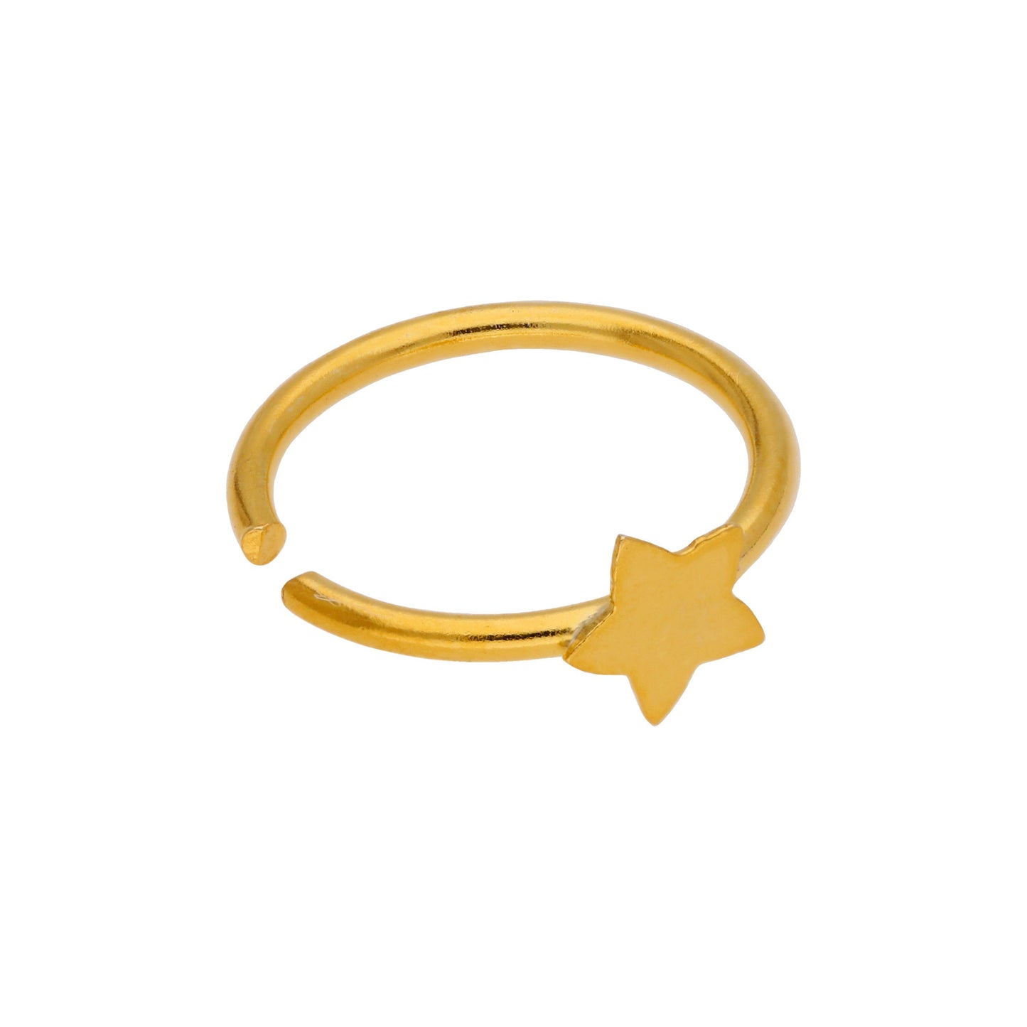 Anneau de nez en argent sterling plaqué or de 10 mm, calibre 20