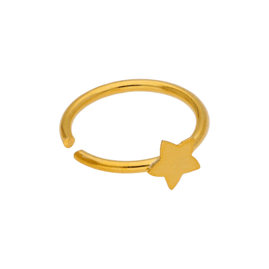 Anneau de nez en argent sterling plaqué or de 10 mm, calibre 20